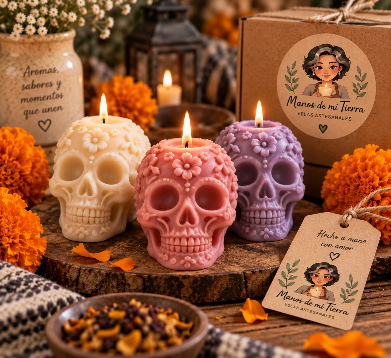 Velas de temporada navideña